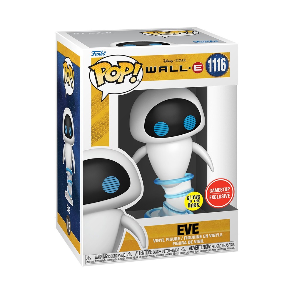 Funko Pop Pixar EVE 1116 Glow in the Dark GameStop Exclusive Pixar Fest 2021
